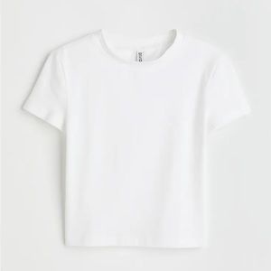 H&M White Crop Top Size XL